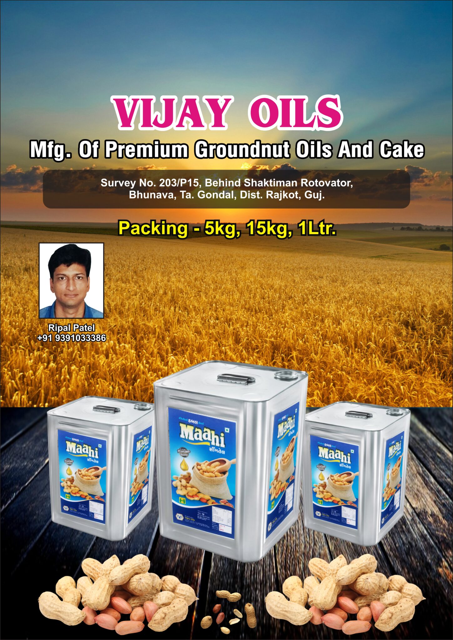 VIJAY OILS » Mfg. of Groundnut oil & Cake